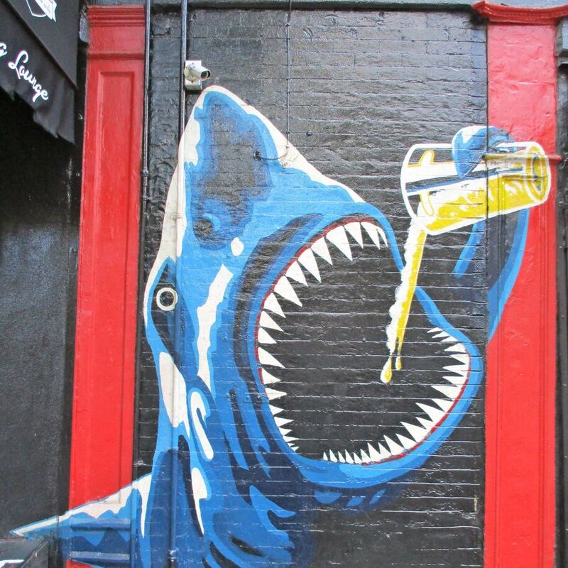 Shark with Beer Mural - Shark Attack at Your Favor