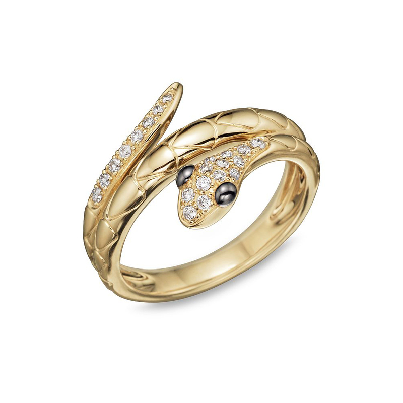 Bloomingdales Diamond Snake Ring 14K Gold