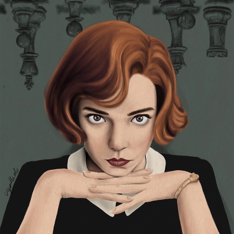 Vero Gallardo The Queen's Gambit Illustration