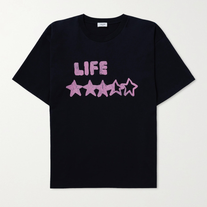 CELINE HOMME Printed Cotton-Jersey T-Shirt